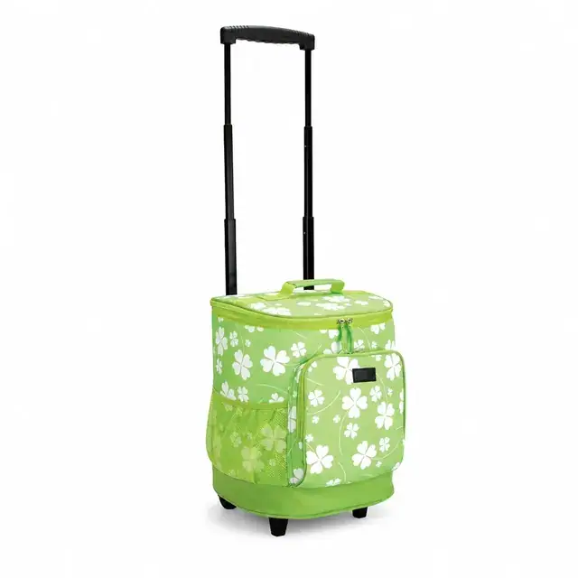 Insulated Rolling Cooler Trolley Bag for Outdoor — Microfiber, 30.5×28×34.5 cm — product view