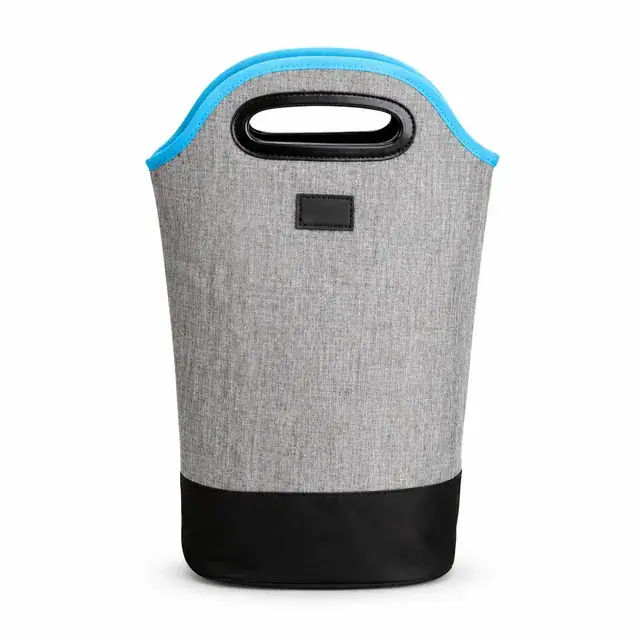 Stylish Gray Insulated Lunch Bag with Carry Handle (600D Two-Tone Polyester/PVC) — product view