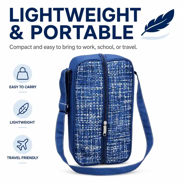 Stylish Insulated Lunch Bag with Adjustable Shoulder Strap (Polyester, 26x16x23cm) — construction detail 3