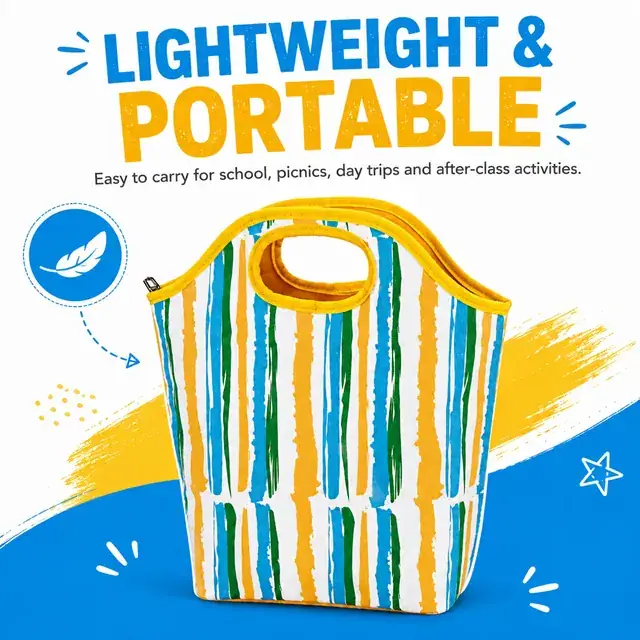 Teenagers Lunch Box Bag for School Kids (600D Polyester + PEVA, 32x12x35cm) — construction detail 2