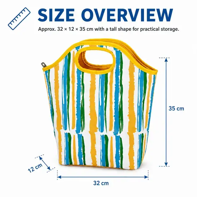 Teenagers Lunch Box Bag for School Kids (600D Polyester + PEVA, 32x12x35cm) — construction detail 3
