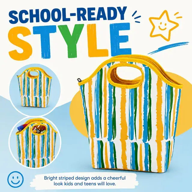 Teenagers Lunch Box Bag for School Kids (600D Polyester + PEVA, 32x12x35cm) — construction detail 4