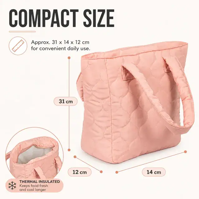 Thermal Cooler Lunch Bag with Custom Logo for Outdoor (Polyester, Leakproof) — construction detail 1
