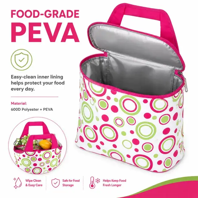 Thermal Lunch Tote for Work & School (600D Polyester + PEVA, 35x17x35cm) — construction detail 2