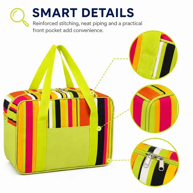 Thermal Picnic Cooler Lunch Bag - Wholesale (600D Polyester + PEVA, 35x16x25cm) — construction detail 2