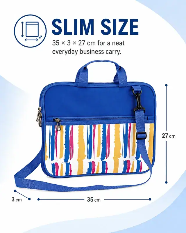 13" Waterproof Business Shoulder Laptop Bag — SPR, 35×3×27 cm — construction detail 1