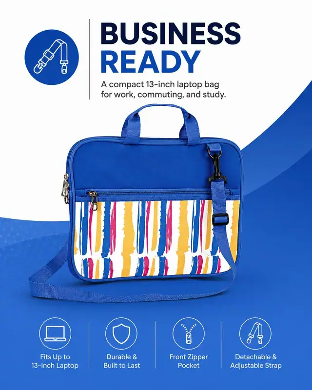 13" Waterproof Business Shoulder Laptop Bag — SPR, 35×3×27 cm — construction detail 4
