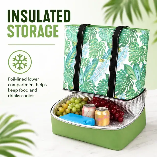 Waterproof Cooler Bag Picnic/Lunch Bag (600D + Microfiber, (43+35)*22*38cm) — construction detail 1