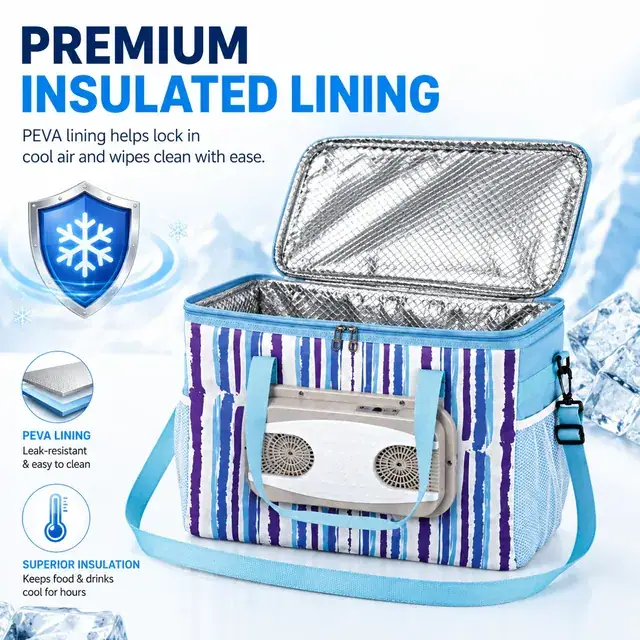Wholesale Electric Car Cooler Bag 600D Polyester+PEVA 47×28×32cm — construction detail 1
