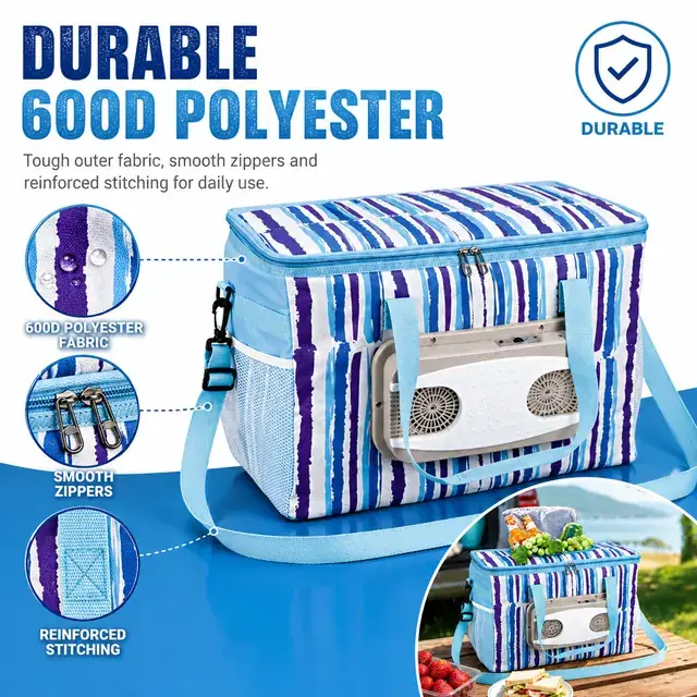 Wholesale Electric Car Cooler Bag 600D Polyester+PEVA 47×28×32cm — construction detail 3