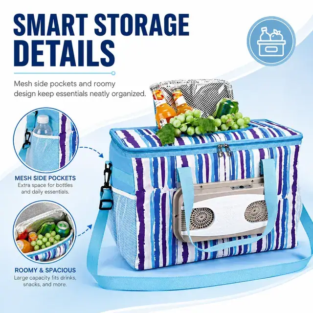 Wholesale Electric Car Cooler Bag 600D Polyester+PEVA 47×28×32cm — construction detail 4