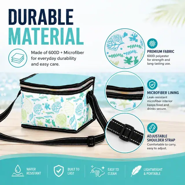 Wine Cooler Bag Picnic/Lunch Bag (600D + Microfiber, 22*14.5*16cm) — construction detail 2